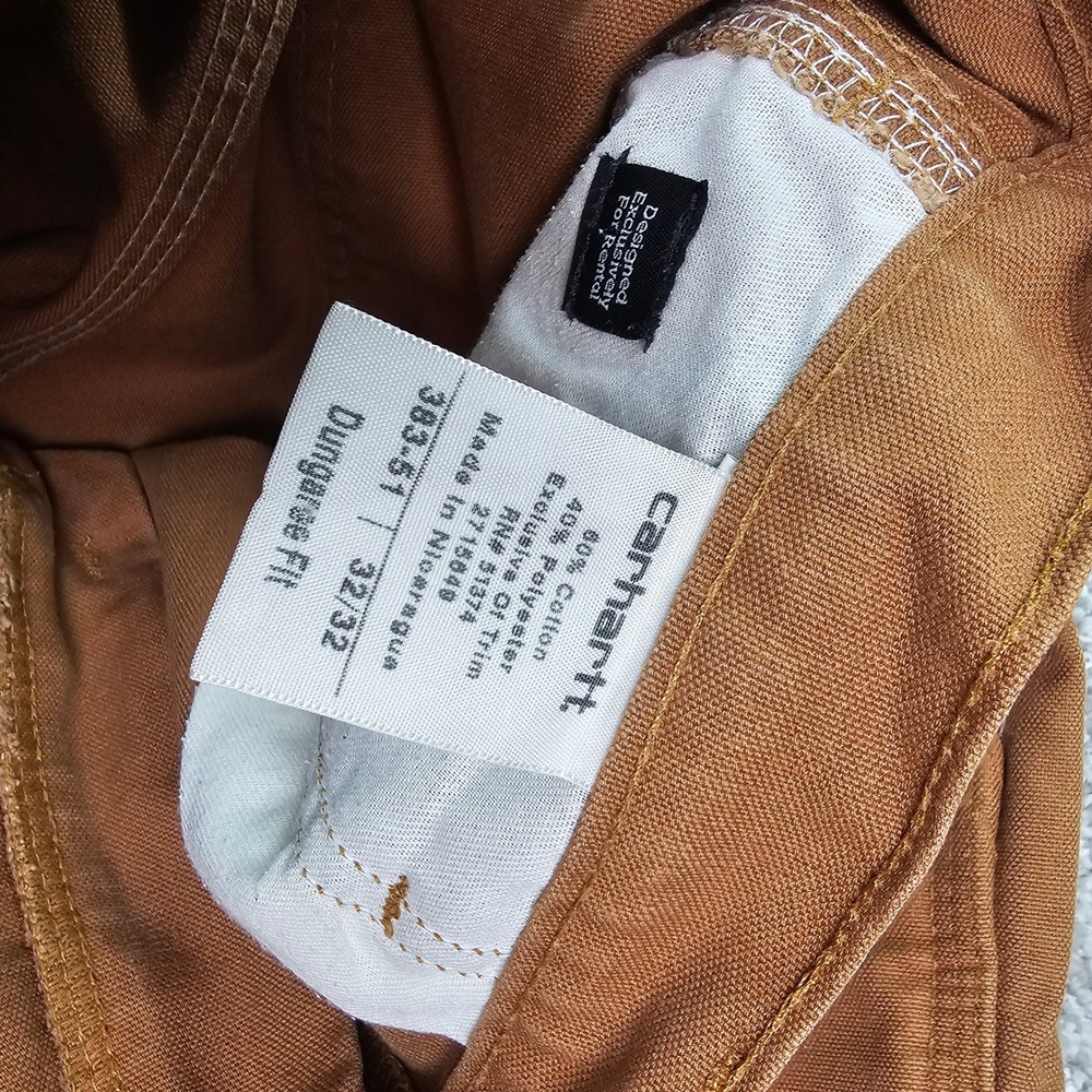 Carhartt Mens 32x31 Brown Dungaree Fit Canvas Work Pants‎ Loose Fit - Picture 5 of 8